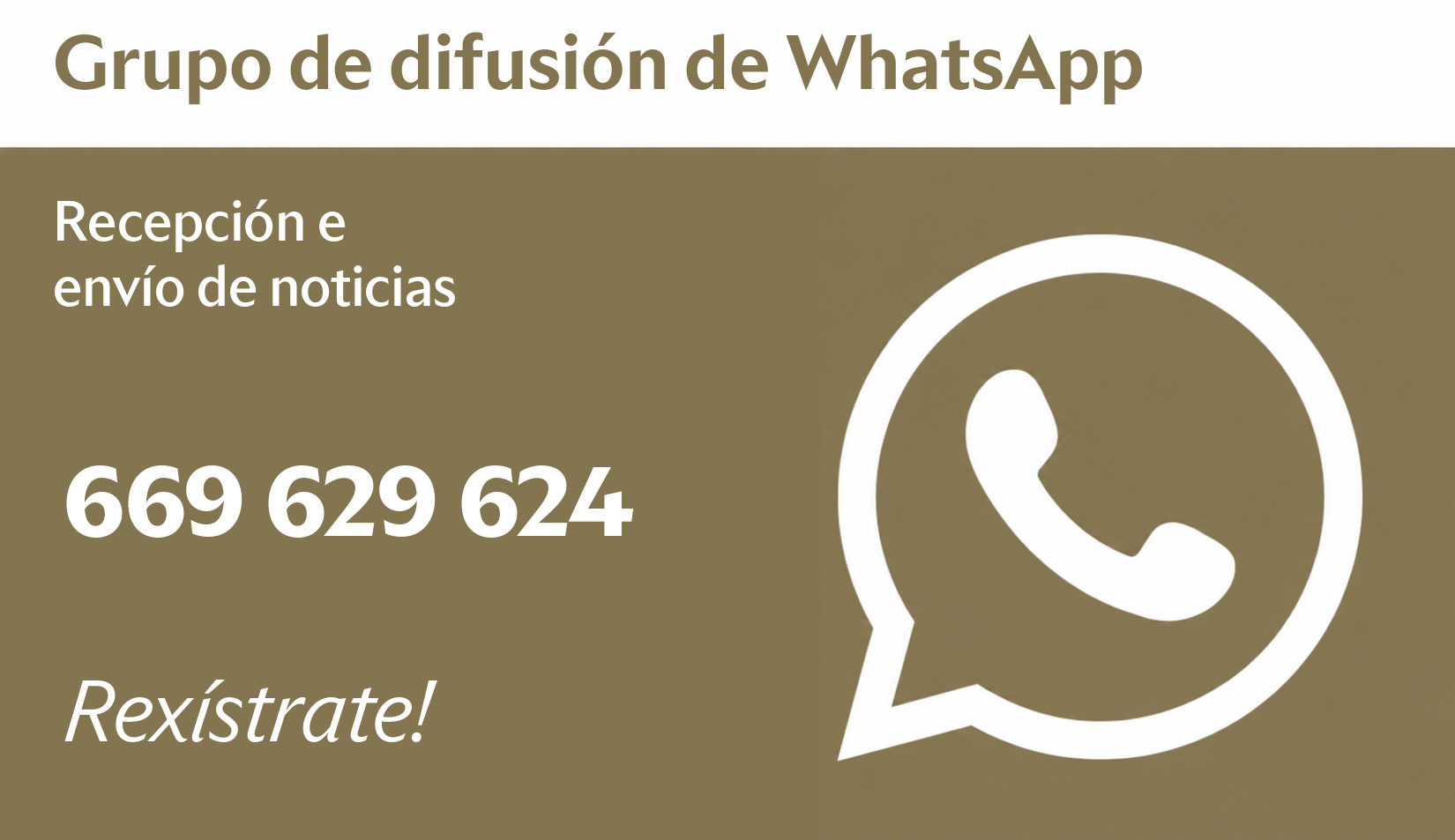 Grupo de difusión de WhatsApp: 669 629 624